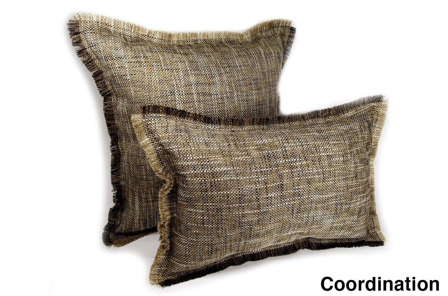 The Shaggy シャギーフリンジクッション ブラウン×ブラックミックス 45(49)×30(34)cm 中材付 - HOUSE OF JAPAN Shop