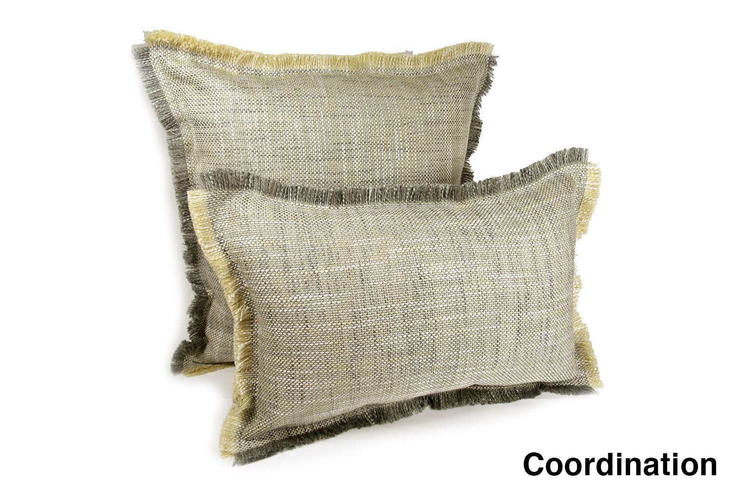 The Shaggy シャギーフリンジクッション バニラ×グレーミックス 45(49)×30(34)cm 中材付 - HOUSE OF JAPAN Shop