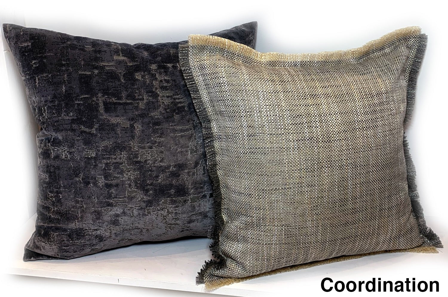 The Shaggy シャギーフリンジクッションカバー バニラ×グレーミックス 45(49)×45(49)cm - HOUSE OF JAPAN Shop