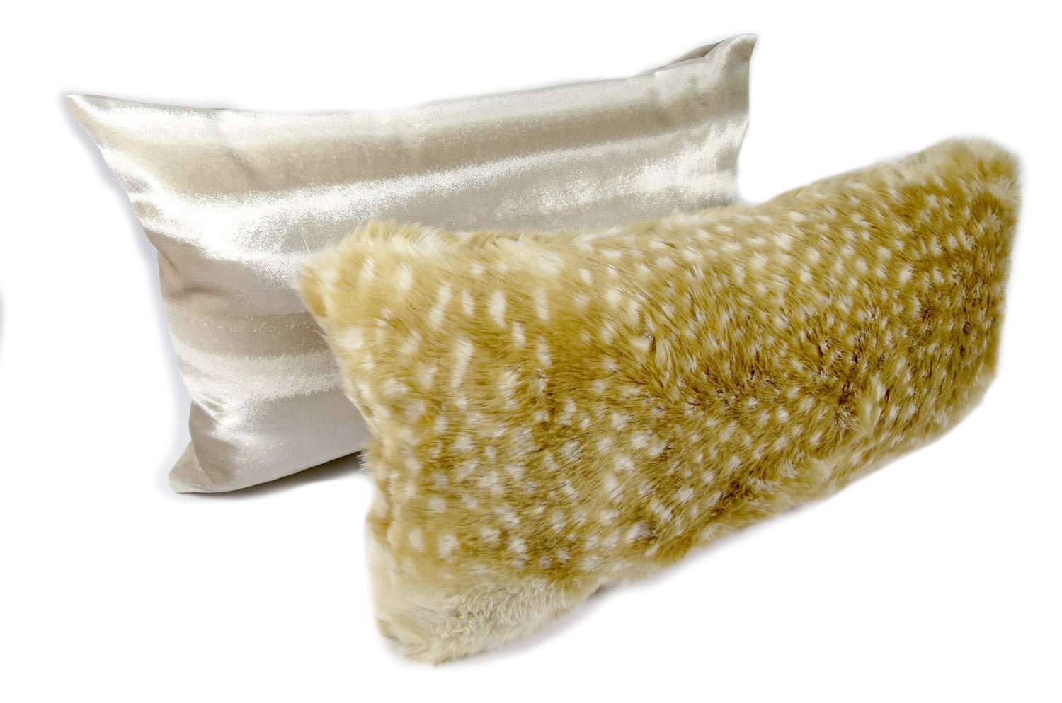 The Shiny Velvet Stripe シャイニーベルベットストライプクッション ベージュ 50×30cm 中材付 - HOUSE OF JAPAN Shop