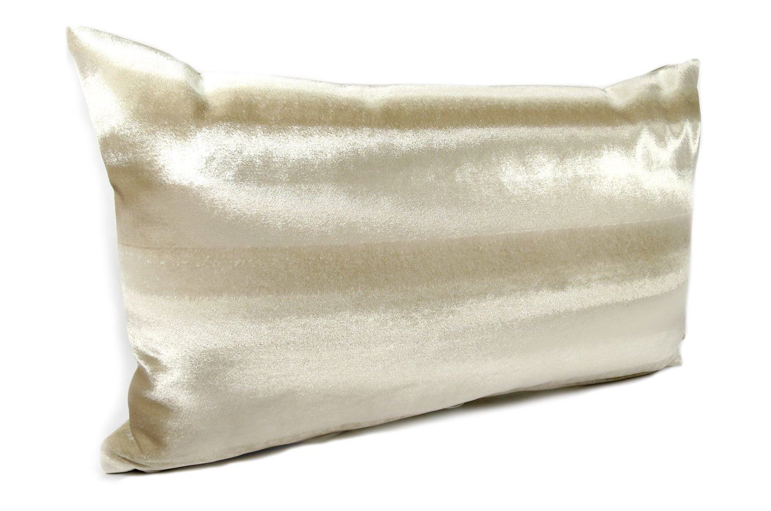 The Shiny Velvet Stripe シャイニーベルベットストライプクッション ベージュ 50×30cm 中材付 - HOUSE OF JAPAN Shop