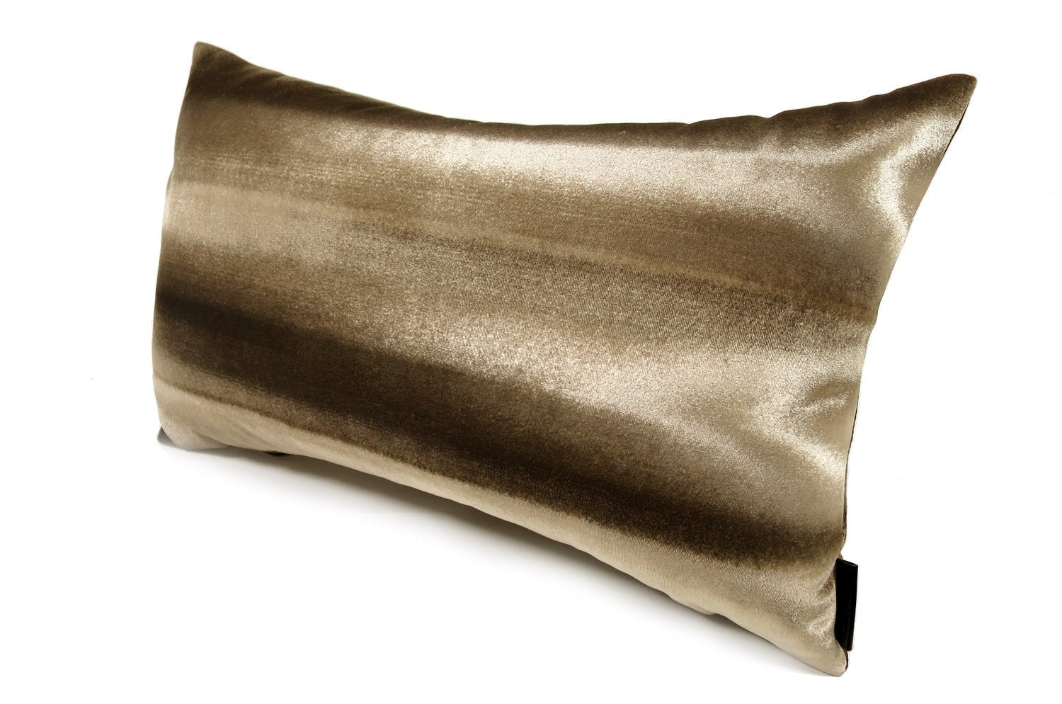 The Shiny Velvet Stripe シャイニーベルベットストライプクッション ブラウン 50×30cm 中材付 - HOUSE OF JAPAN Shop