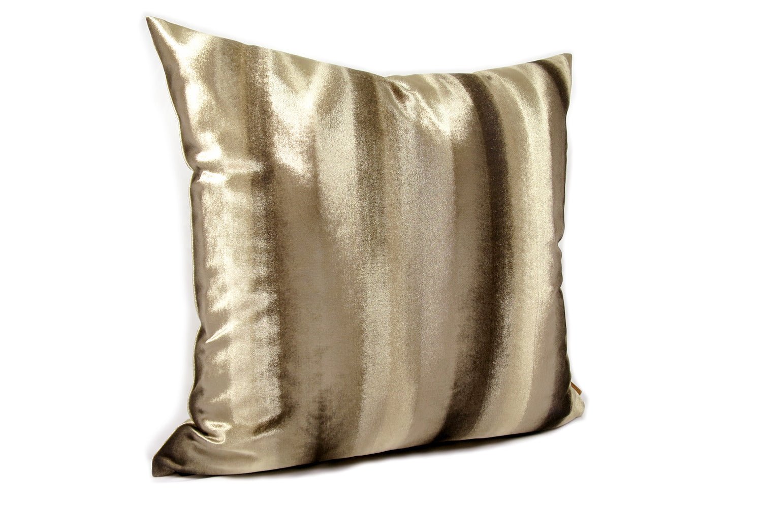 The Shiny Velvet Stripe シャイニーベルベットストライプクッションカバー ブラウンゴールド 50×50cm - HOUSE OF JAPAN Shop