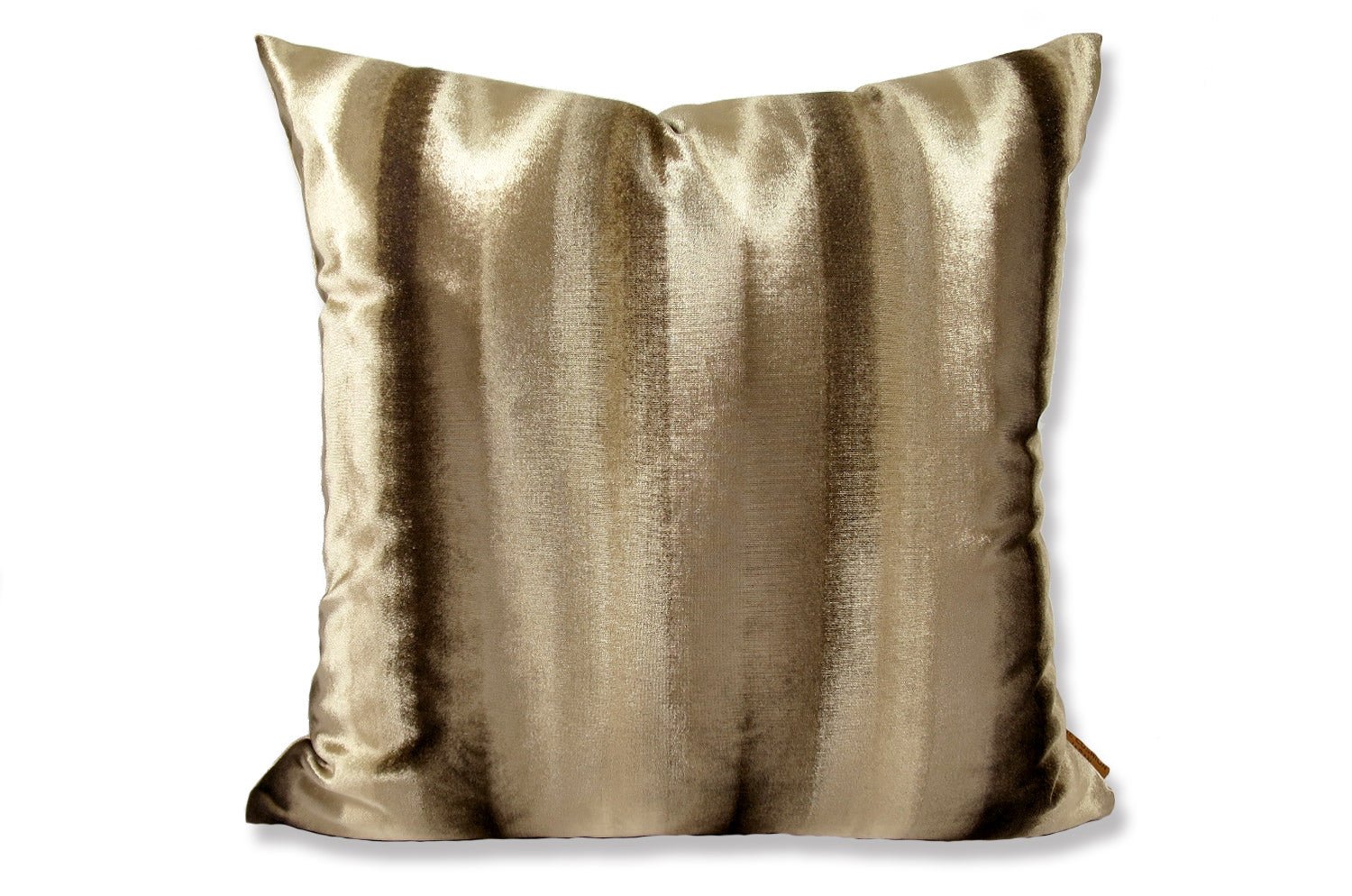 The Shiny Velvet Stripe シャイニーベルベットストライプクッションカバー ブラウンゴールド 50×50cm - HOUSE OF JAPAN Shop