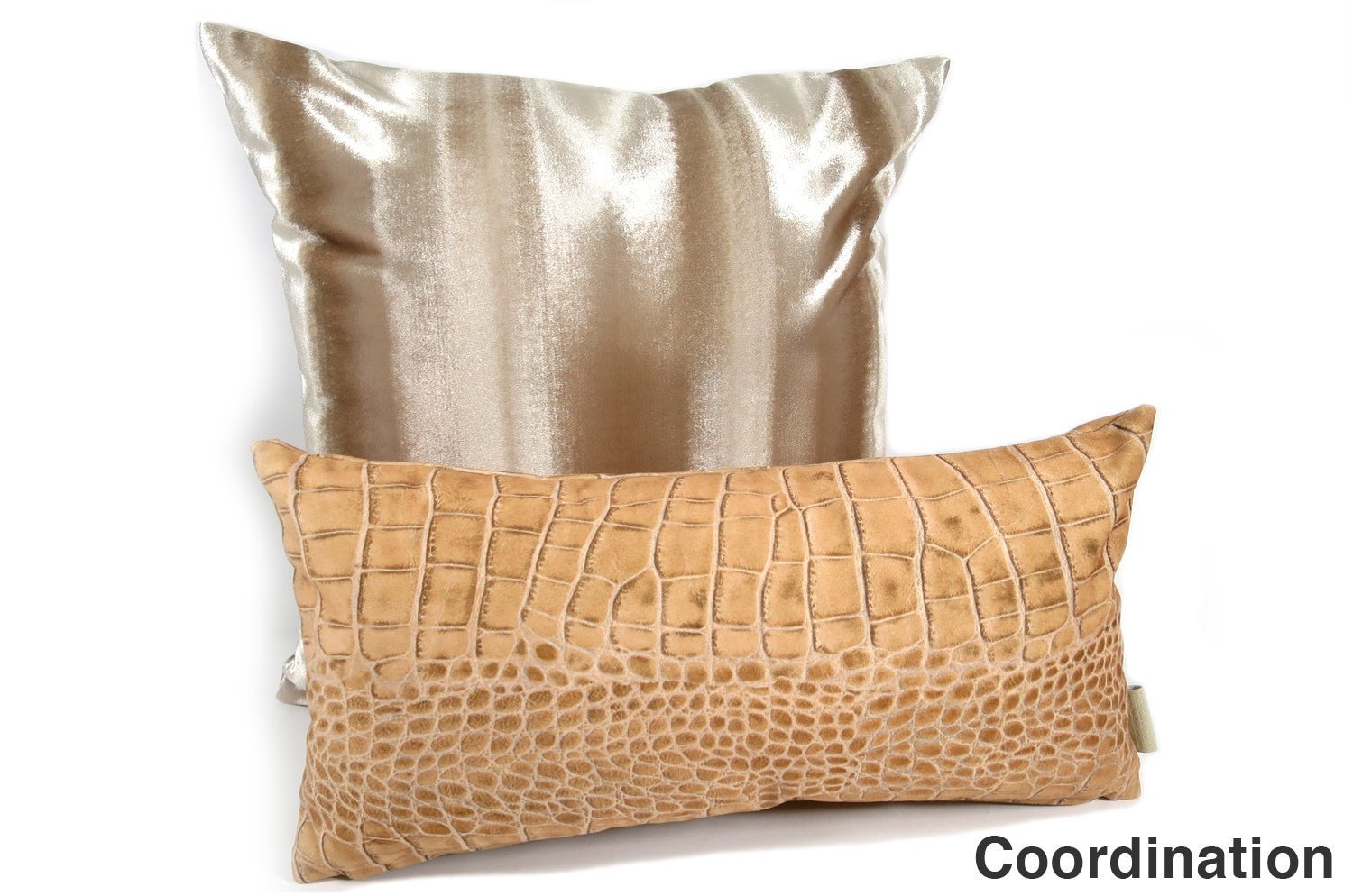 The Shiny Velvet Stripe シャイニーベルベットストライプクッションカバー ベージュ 50×50cm - HOUSE OF JAPAN Shop