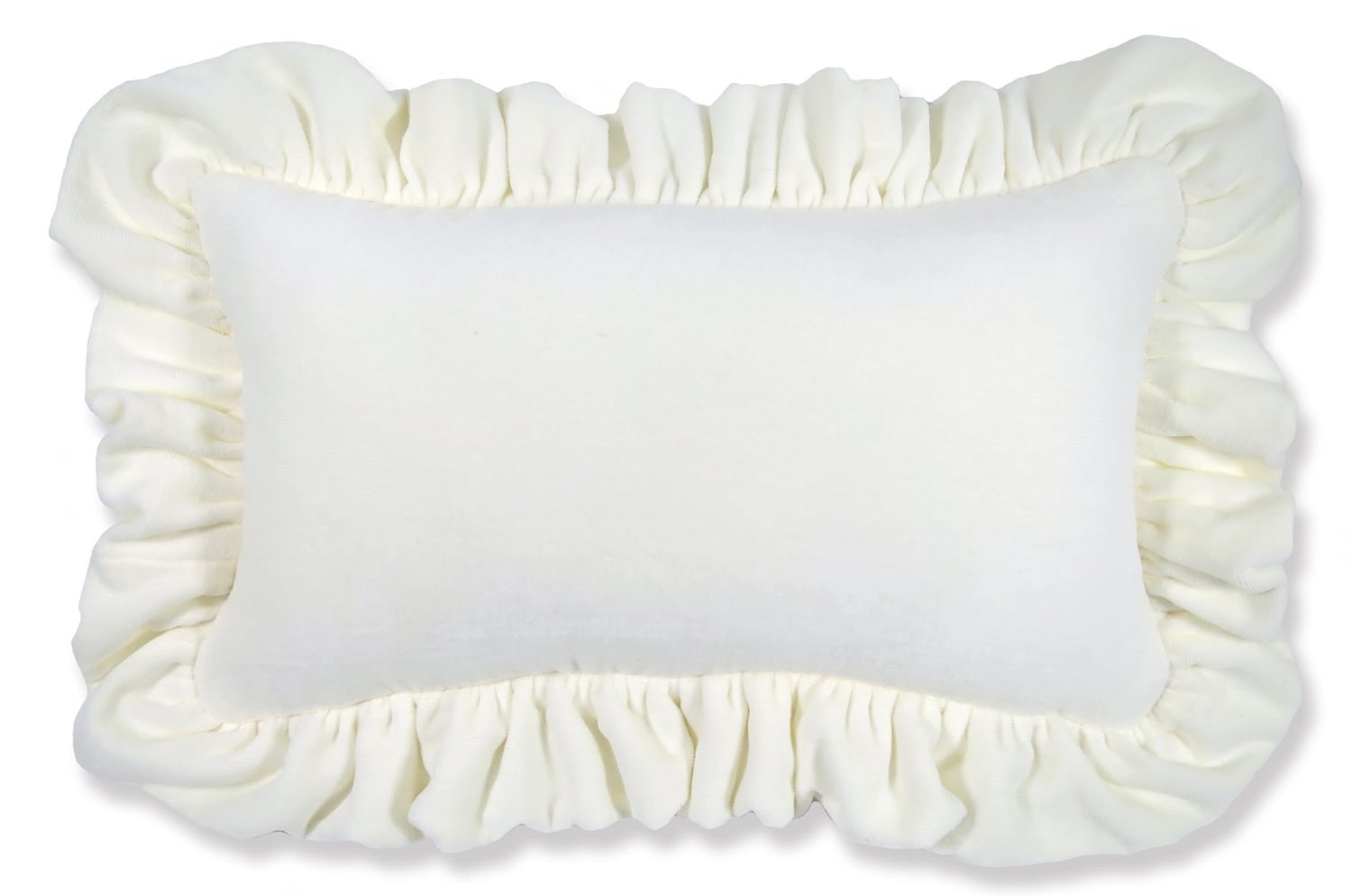 The Shirring Frill シャーリングタオル フリルクッション ホワイト 50×28(64×42)cm 中材付 - HOUSE OF JAPAN Shop