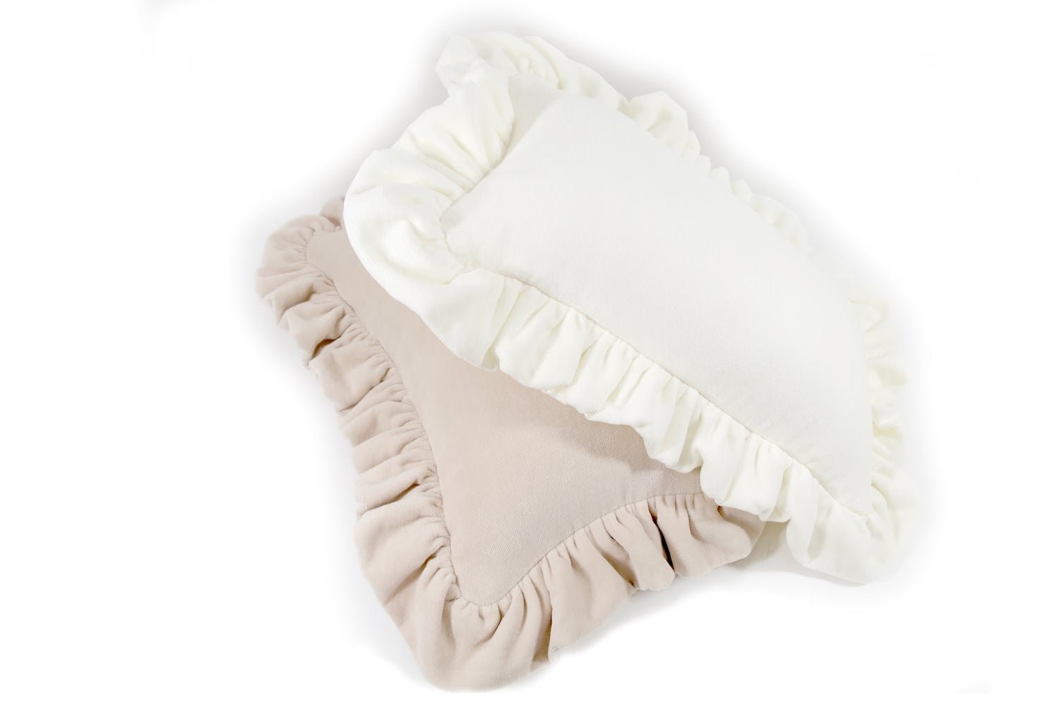 The Shirring Frill シャーリングタオル フリルクッション ホワイト 50×28(64×42)cm 中材付 - HOUSE OF JAPAN Shop