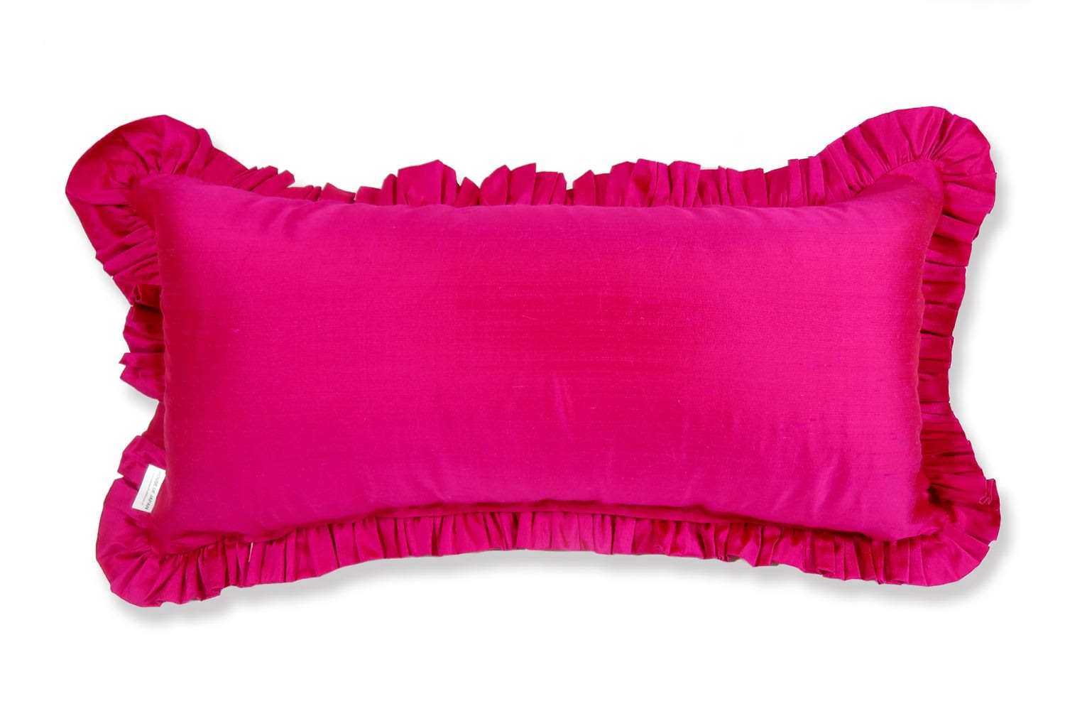 The Silk Taffeta シルクタフタピンクフリルクッション 50×29cm 中材付 - HOUSE OF JAPAN Shop