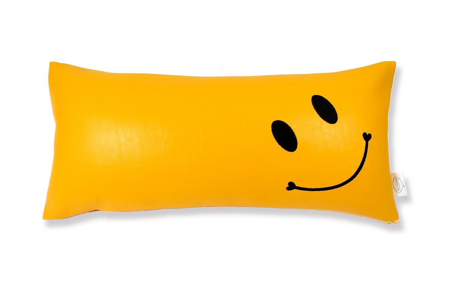 The Smile スマイル キュートブラックスマイル 『ニコフェイス®』刺繍クッション イエロー 45×20cm 中材付 - HOUSE OF JAPAN Shop