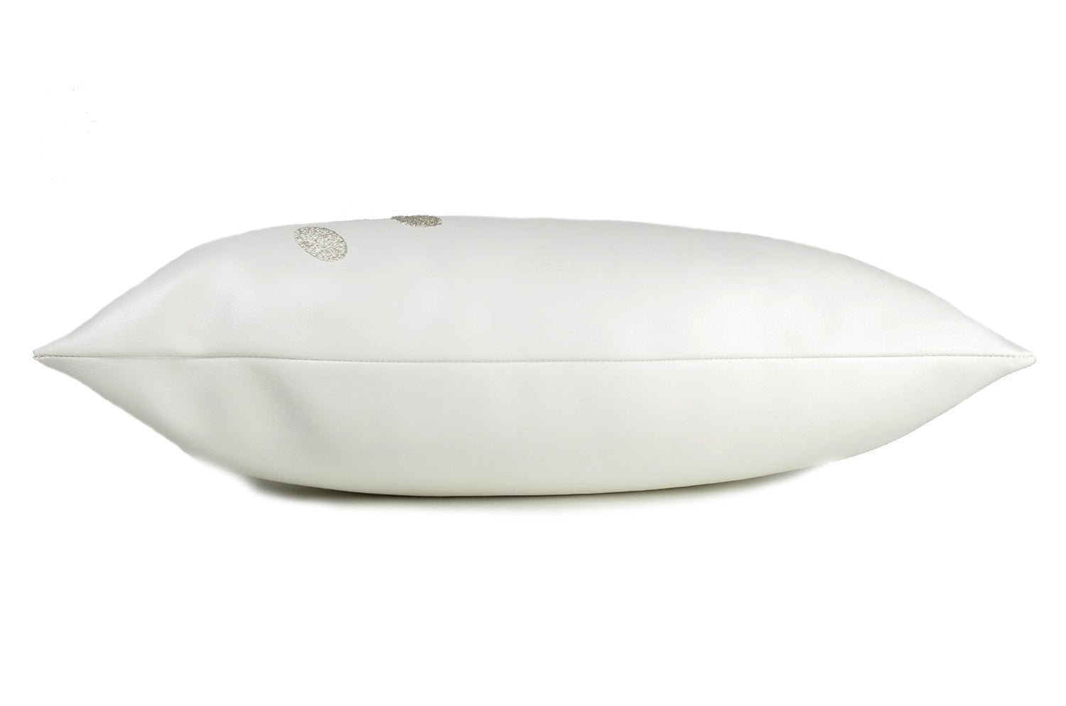 The Smile スマイル シルバー刺繍『ニコフェイス®』クッション ホワイト 45×25cm 中材付 - HOUSE OF JAPAN Shop