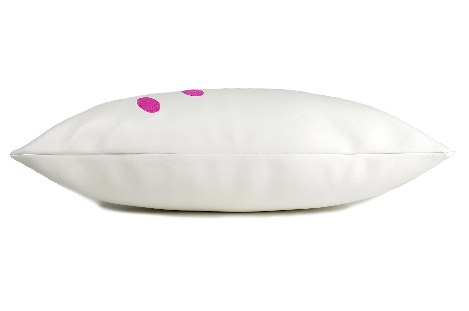 The Smile スマイル ピンク刺繍『ニコフェイス®』クッション ホワイト 45×25cm 中材付 - HOUSE OF JAPAN Shop