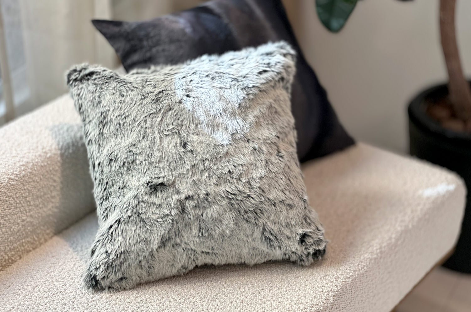 The Snow Top スノートップ エコファークッションカバー(noir)40×40cm - HOUSE OF JAPAN Shop