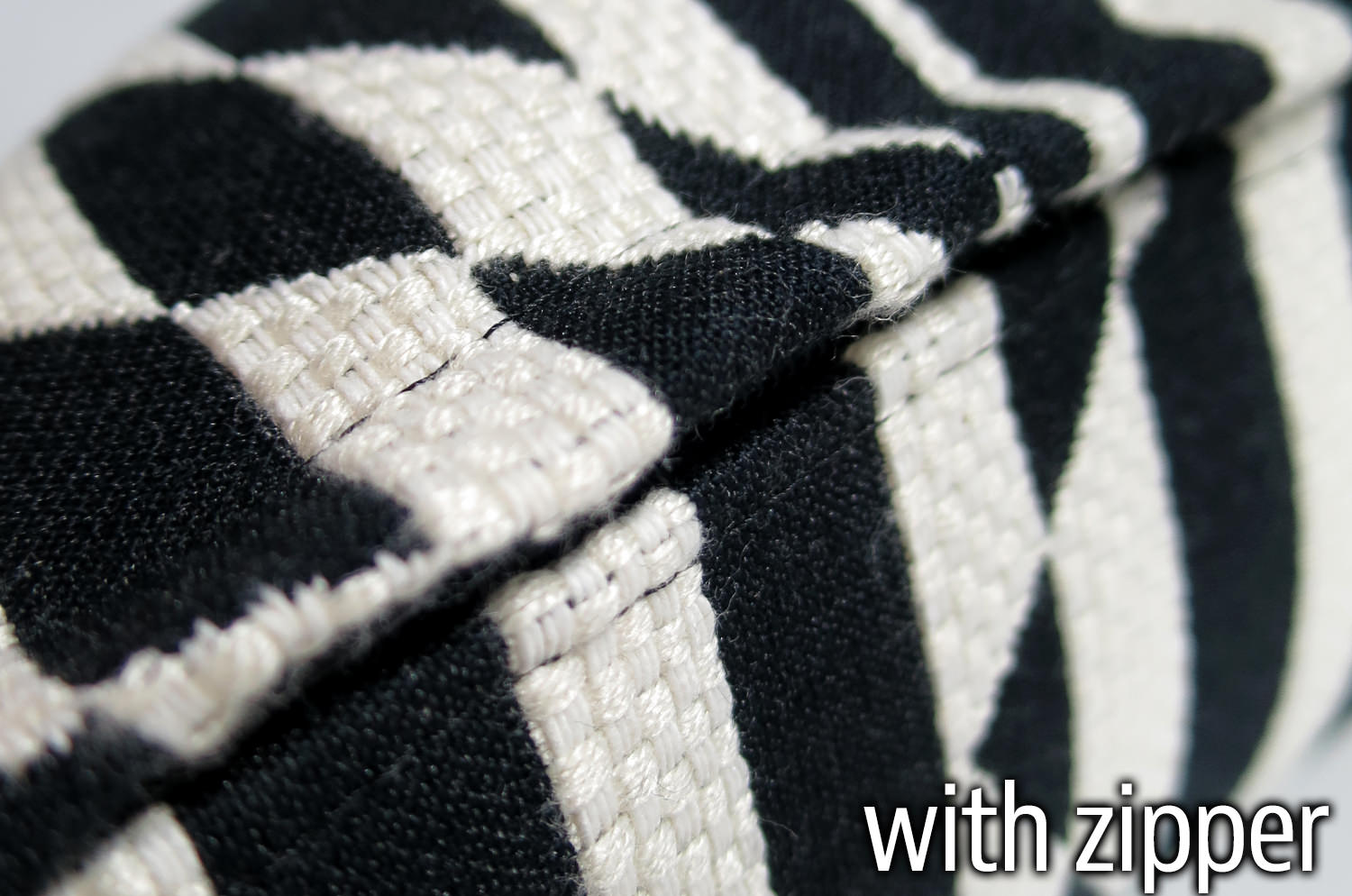 Stripey ZigZag Bird Monochrome cushion ELEY KISHIMOTO(イーリー キシモト)fabric クッション 50×30cm 中材付 - HOUSE OF JAPAN Shop