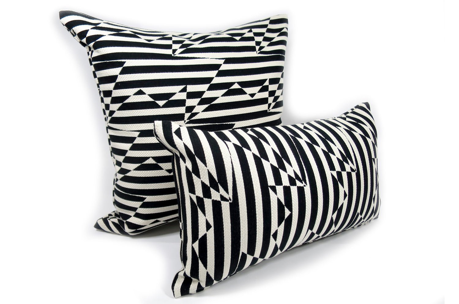 Stripey ZigZag Bird Monochrome cushion ELEY KISHIMOTO(イーリー キシモト)fabric クッション 50×30cm 中材付 - HOUSE OF JAPAN Shop