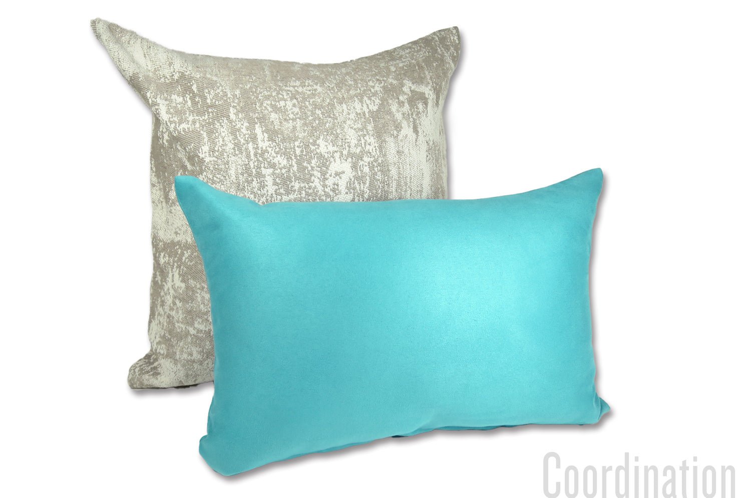 The Sueback スペイン製フェイクスエード クッション (ターコイズブルー) 45×30cm 中材付 - HOUSE OF JAPAN Shop