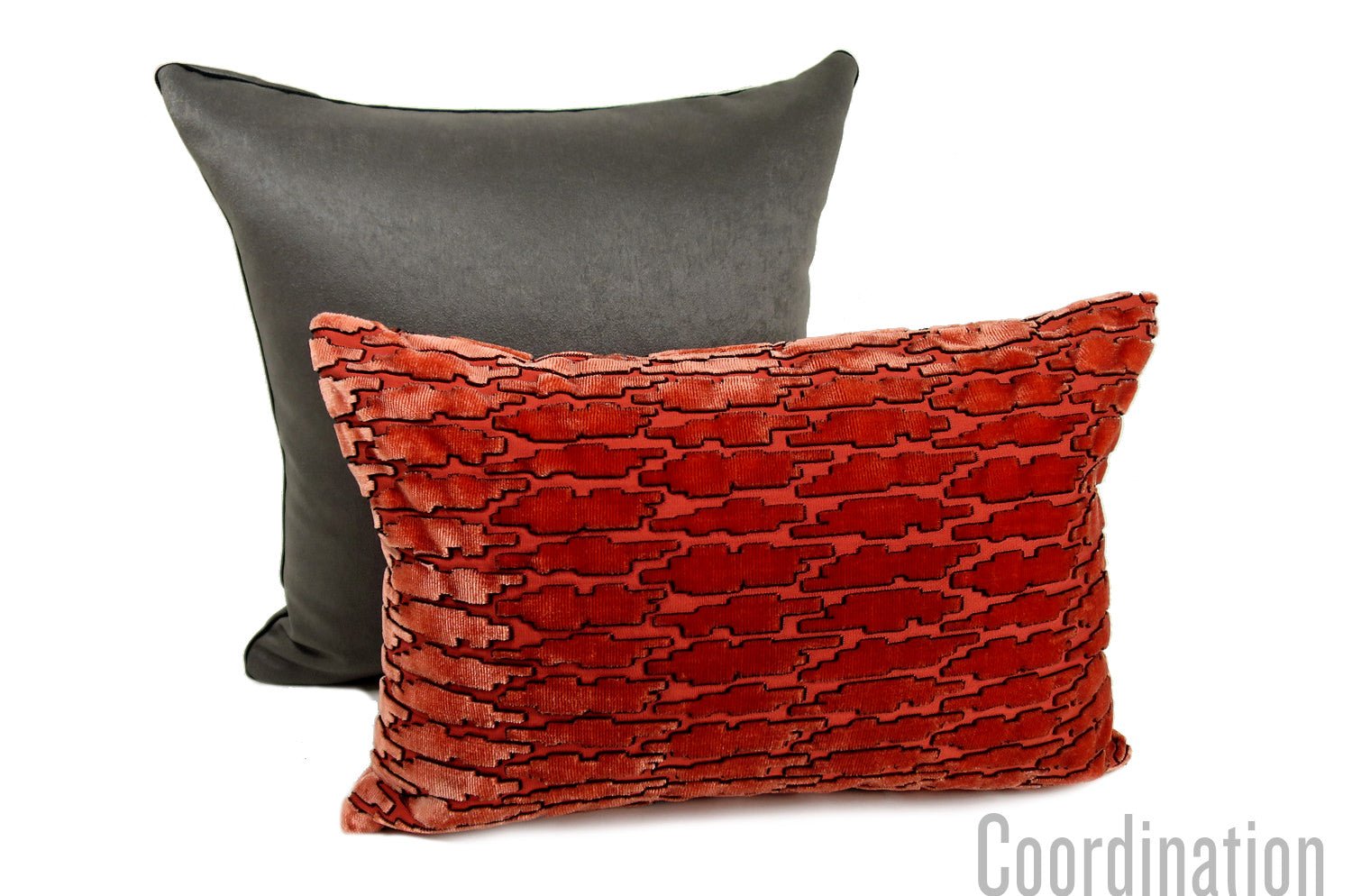 The Sueback スエード調パイピング付クッションカバー チャコール 45×45cm - HOUSE OF JAPAN Shop