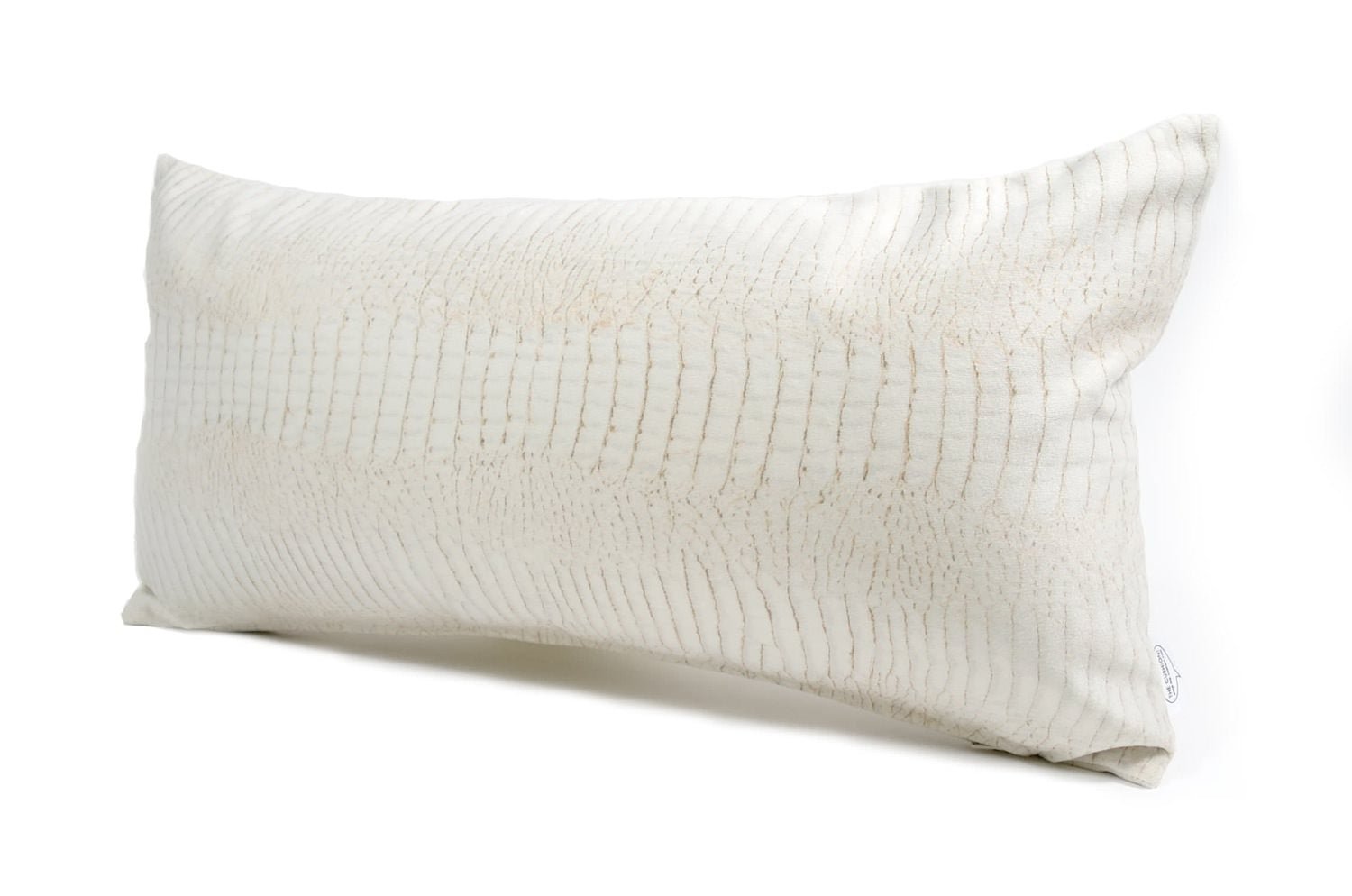 The White Crocodile スペイン製起毛スエードタッチ ホワイトクロコ柄クッション 50×25cm 中材付 - HOUSE OF JAPAN Shop