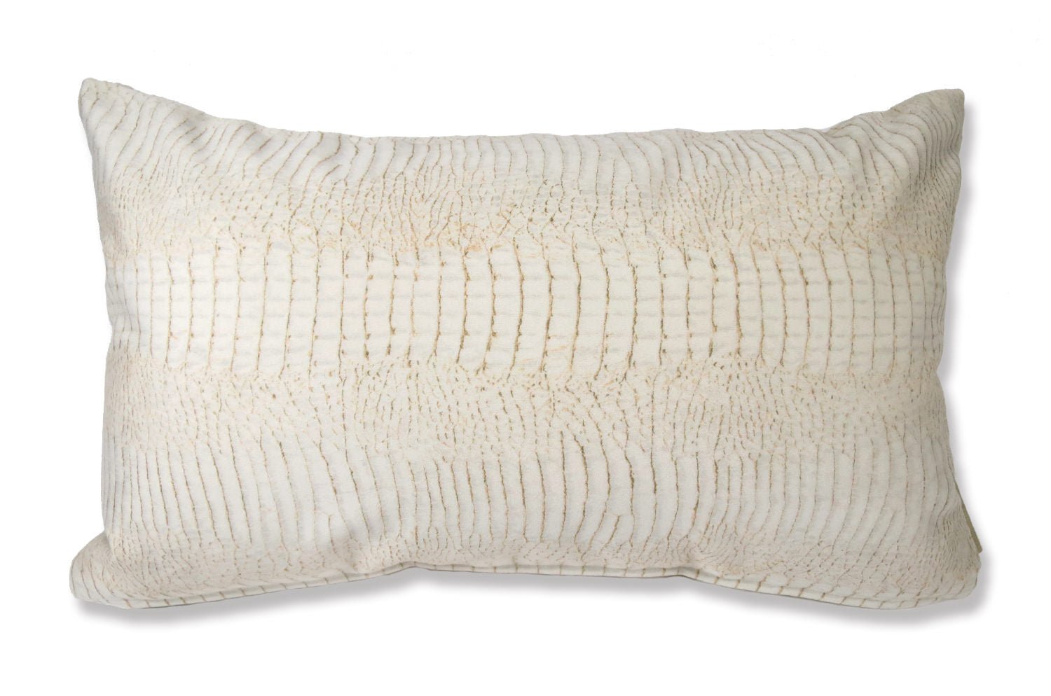 The White Crocodile スペイン製起毛スエードタッチ ホワイトクロコ柄クッション 50×30cm 中材付 - HOUSE OF JAPAN Shop