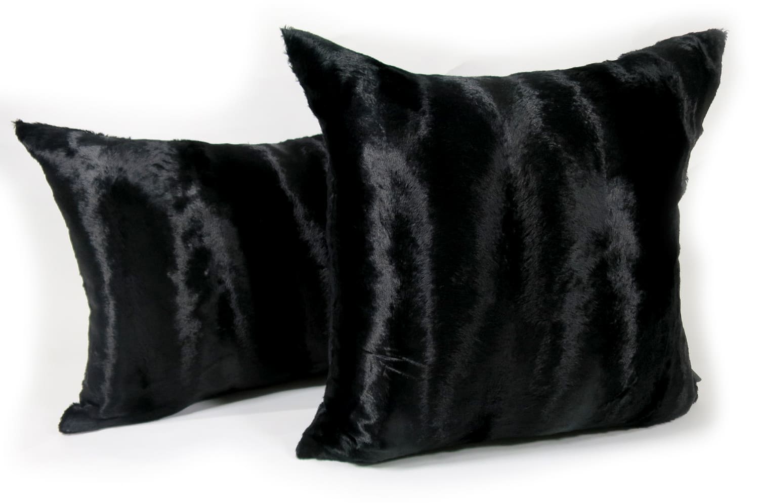 The Wolf 至極の手触りレーヨンエコファー クッションカバー (ブラック) 40×40cm - HOUSE OF JAPAN Shop