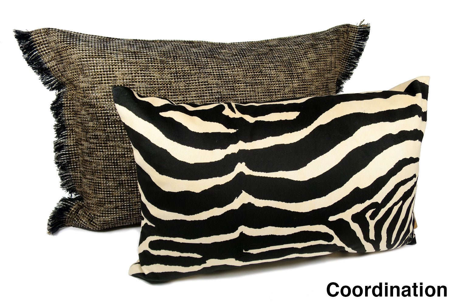 The Zebra スペイン製 起毛スエード調 ゼブラ柄クッション ブラウン 50×32cm 中材付 - HOUSE OF JAPAN Shop