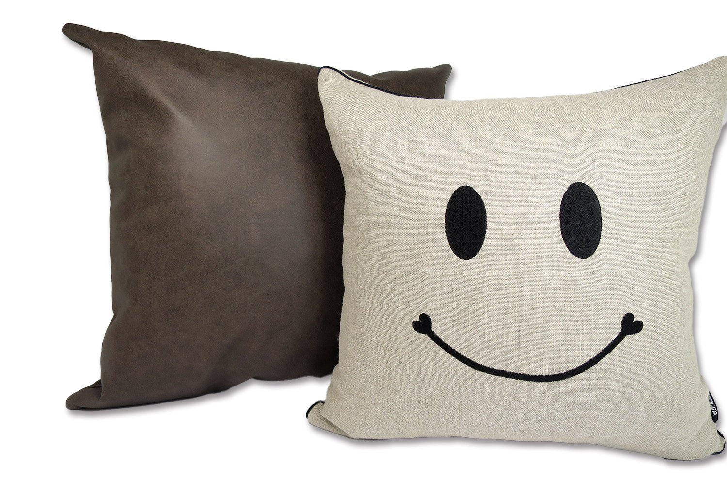 高級感 レザー調 セミマット ウォシャブル クッションカバー(ダークブラウン) 50×50cm - HOUSE OF JAPAN Shop