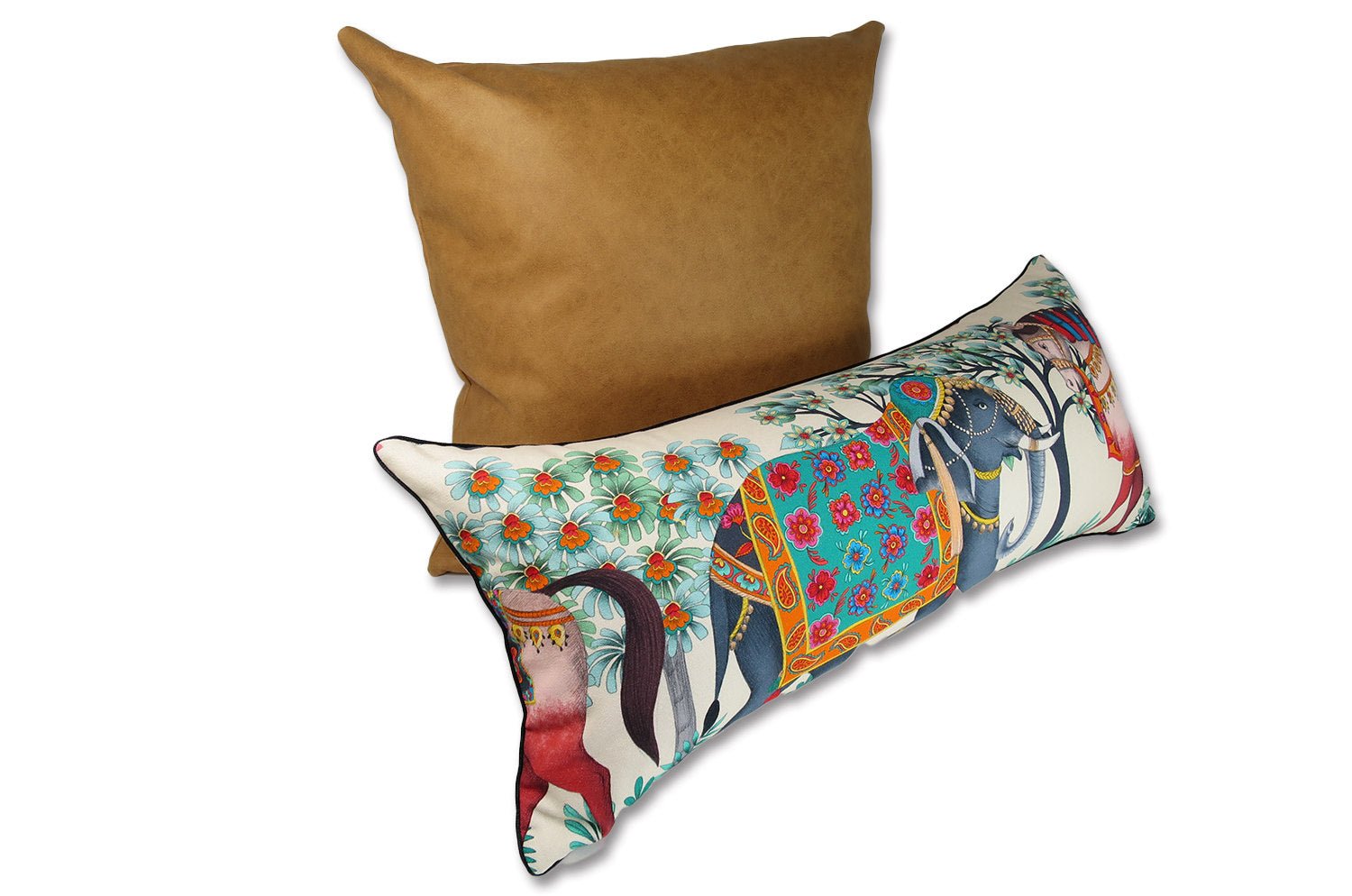 高級感 レザー調 セミマット ウォシャブル クッションカバー(ブラウン) 50×50cm - HOUSE OF JAPAN Shop