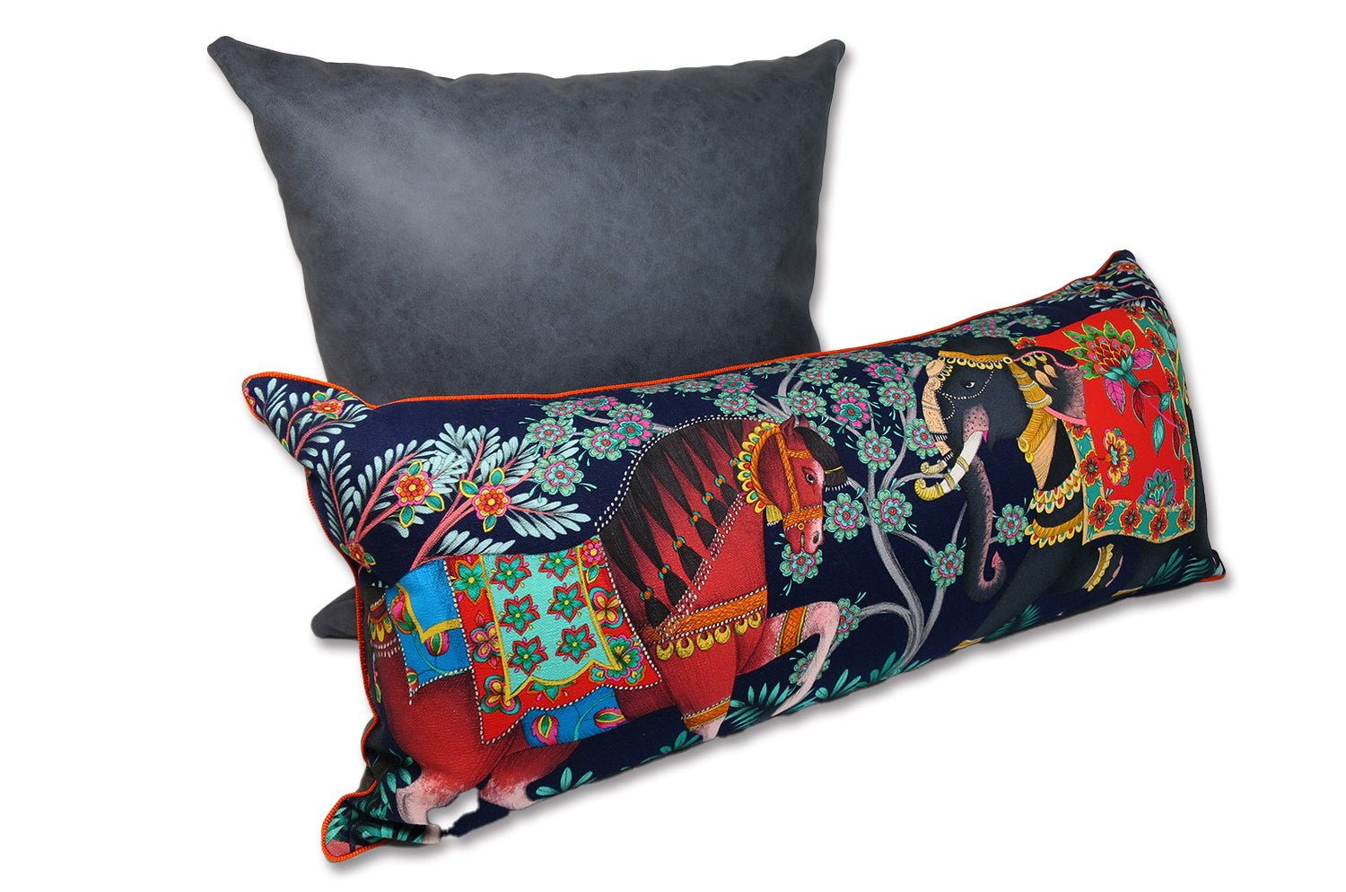 高級感 レザー調 セミマット ウォシャブル クッションカバー(ネイビー) 50×50cm - HOUSE OF JAPAN Shop