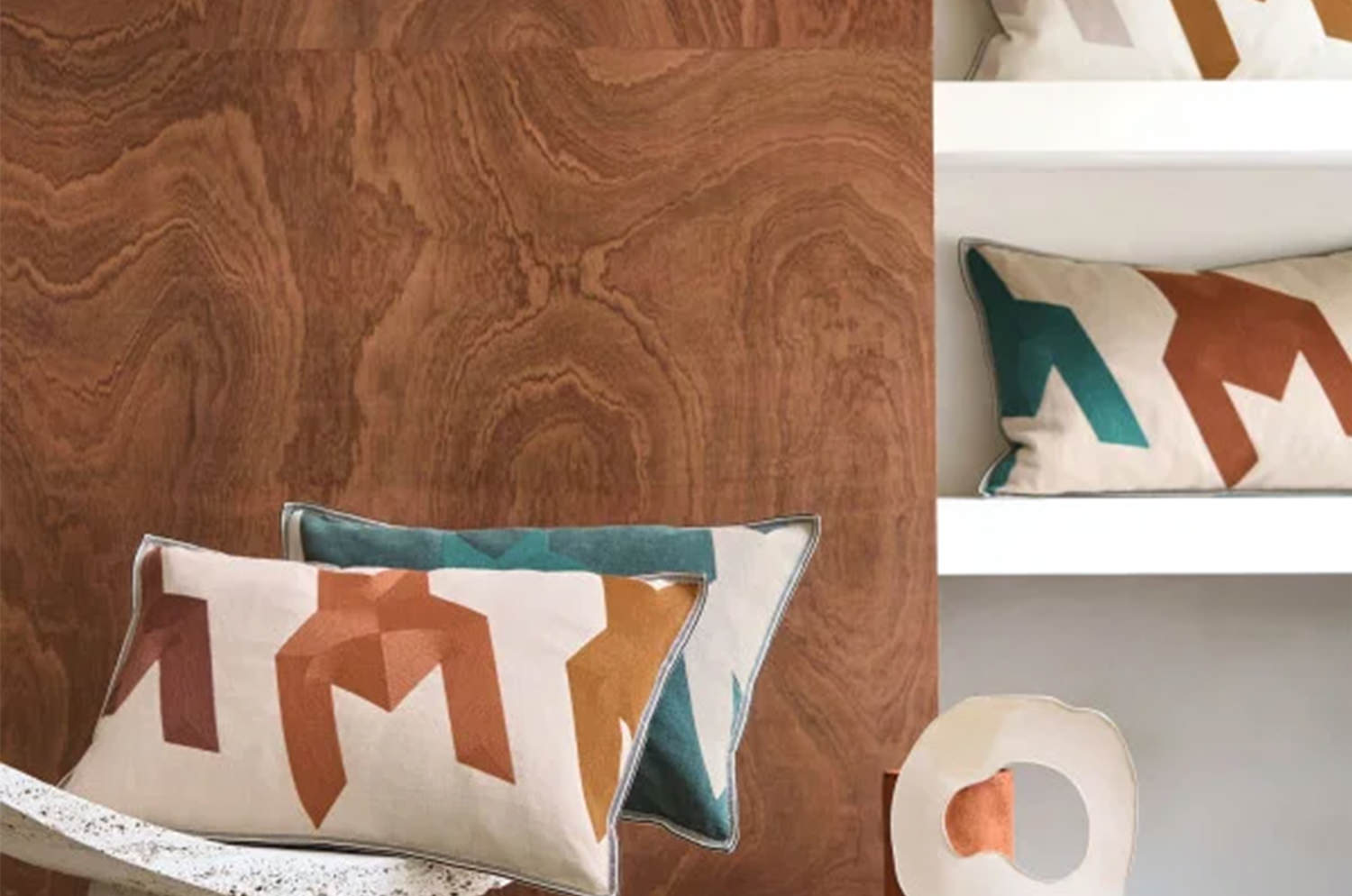 【海外取寄品】CASAMANCE TRIPTYQUE トリプティーク クッションカバー(Blush ocre) 60×40cm - HOUSE OF JAPAN Shop