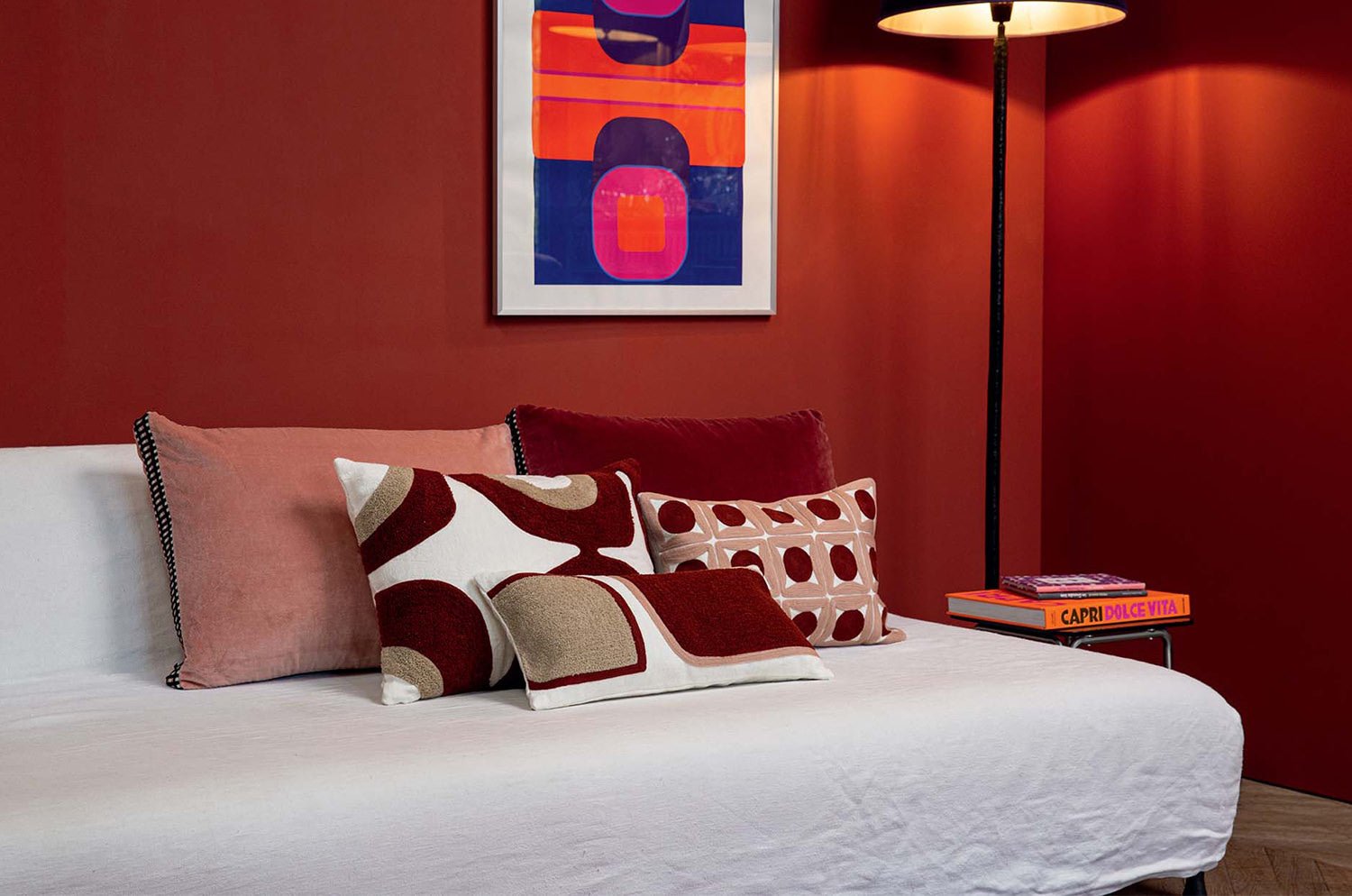 【海外取寄品】ELITIS(エリティス) Nirvana クッション(Rouge vernis) 55x40cm 中材付 - HOUSE OF JAPAN Shop