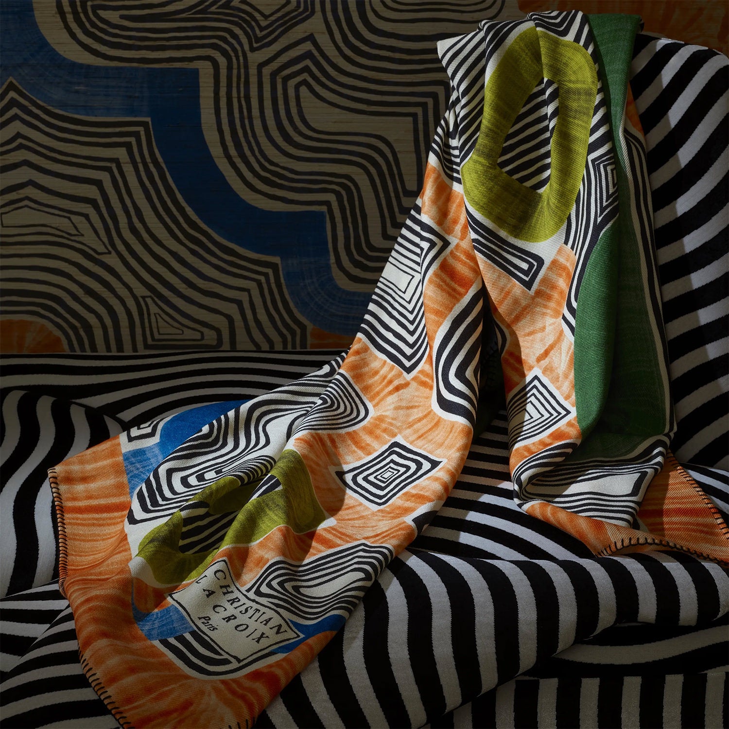 En Allant Aux Baux Cypres Merino Wool Throw アラン オ ボー サイプレス メリノウール スロー｜Christian Lacroix（クリスチャンラクロワ） - HOUSE OF JAPAN Shop