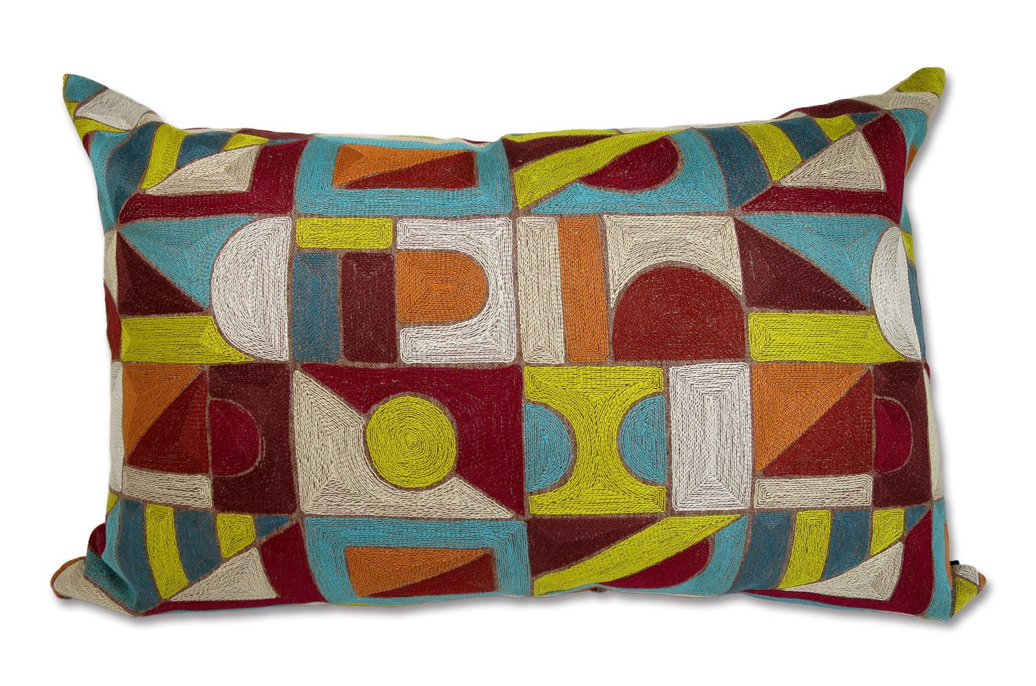 The Alexandrie アレクサンドリー フレンチ総刺繍 リネン混クッション(Mustard）60×40cm 中材付 - HOUSE OF JAPAN Shop