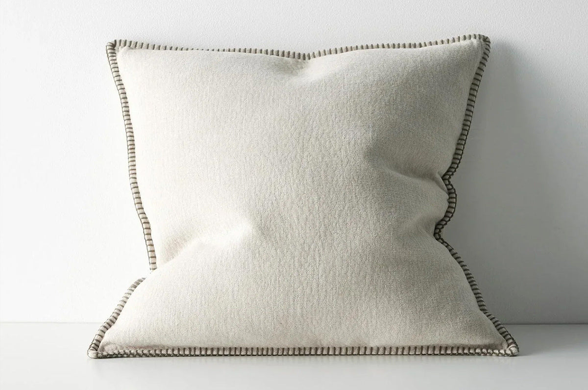 The Blanket stitch ブランケットステッチ クッションカバー (Bone) 50×50cm - HOUSE OF JAPAN Shop