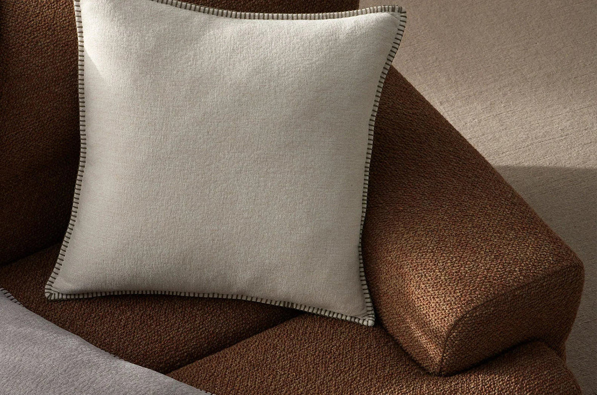 The Blanket stitch ブランケットステッチ クッションカバー (Bone) 50×50cm - HOUSE OF JAPAN Shop