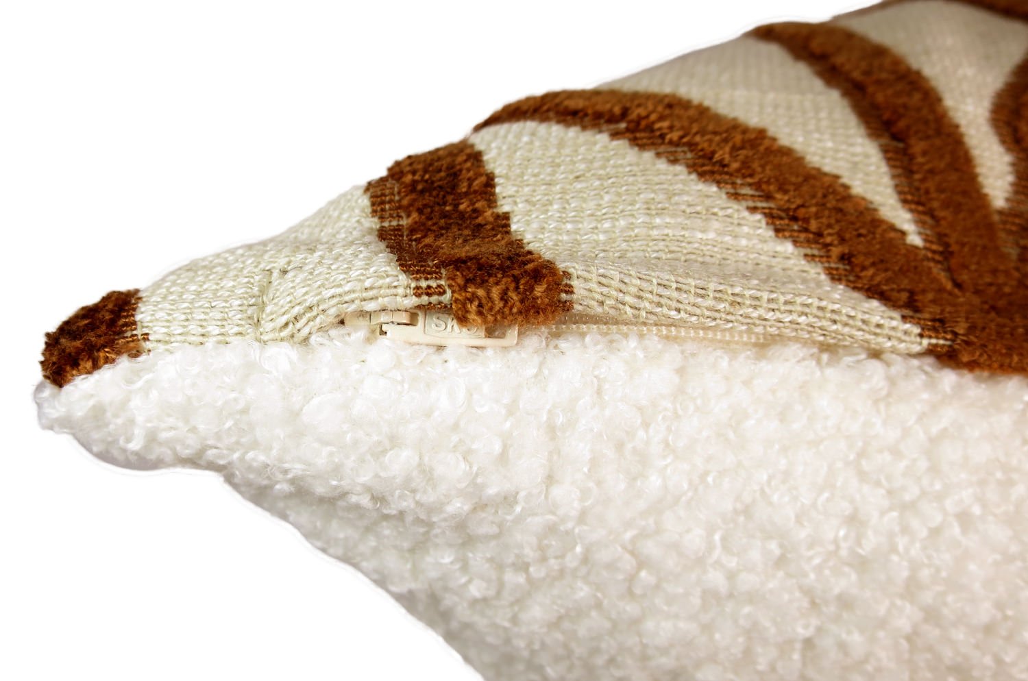 The BLUES ブルース フレンチジャガードベルベット×ブークレ クッション 45×30cm 中材付 - HOUSE OF JAPAN Shop