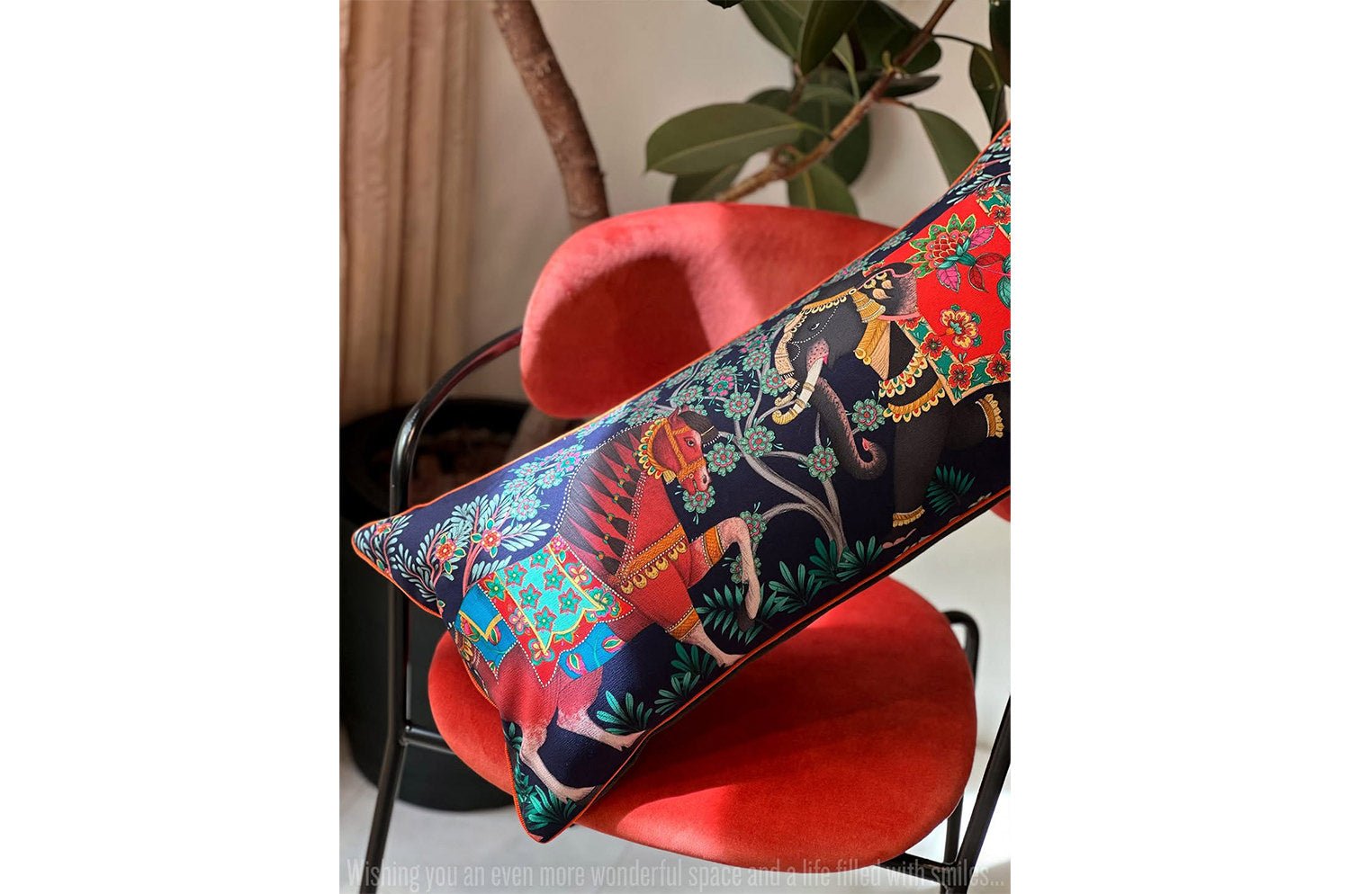 The Bohemian Rhapsodi ボヘミアンラプソディ 横長クッション(a)（カーボン）68×31cm 中材付 - HOUSE OF JAPAN Shop