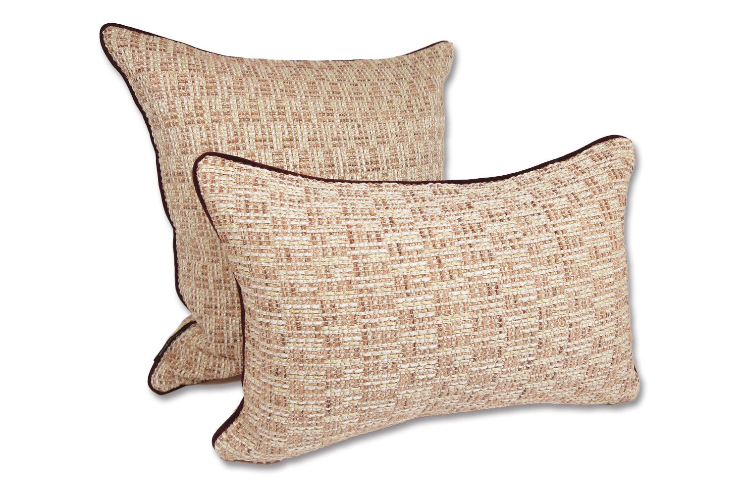 The Brochier Gru ブロシエ グル ベルベットパイピング ジャガードクッションカバー(Blush）45×45cm - HOUSE OF JAPAN Shop