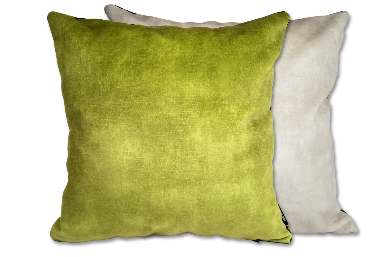 The CASAMANCE カサマンス ニット・ベルベット ツートンクッションカバー (セージ＆アイボリー) 45×45cm - HOUSE OF JAPAN Shop