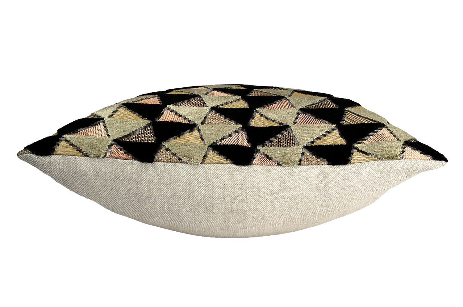 The CHARLOTTE シャルロット フランス製 ジャガードベルベット クッションカバー (Beige/Noir) 50×50cm - HOUSE OF JAPAN Shop