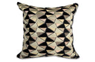 The CHARLOTTE シャルロット フランス製 ジャガードベルベット クッションカバー (Beige/Noir) 50×50cm - HOUSE OF JAPAN Shop