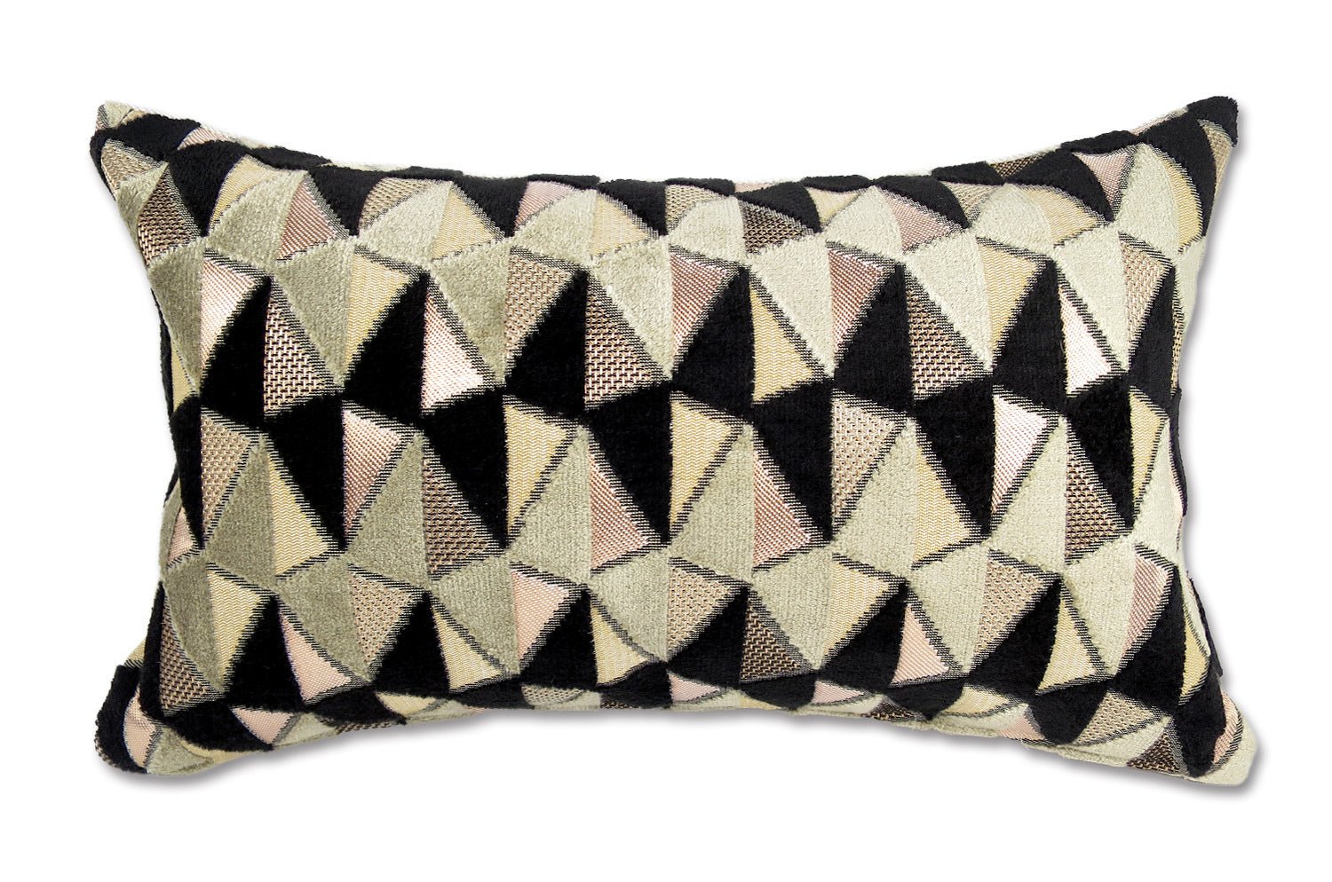 The CHARLOTTE シャルロット フランス製 ジャガードベルベット クッション (Beig/Noir) 50×30cm 中材付 - HOUSE OF JAPAN Shop