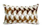 The CHARLOTTE シャルロット フランス製 ジャガードベルベット クッション (Brozne / Blanc) 50×30cm 中材付 - HOUSE OF JAPAN Shop