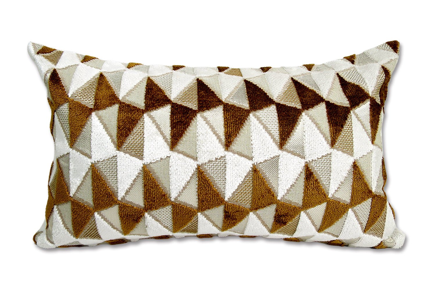 The CHARLOTTE シャルロット フランス製 ジャガードベルベット クッション (Brozne / Blanc) 50×30cm 中材付 - HOUSE OF JAPAN Shop