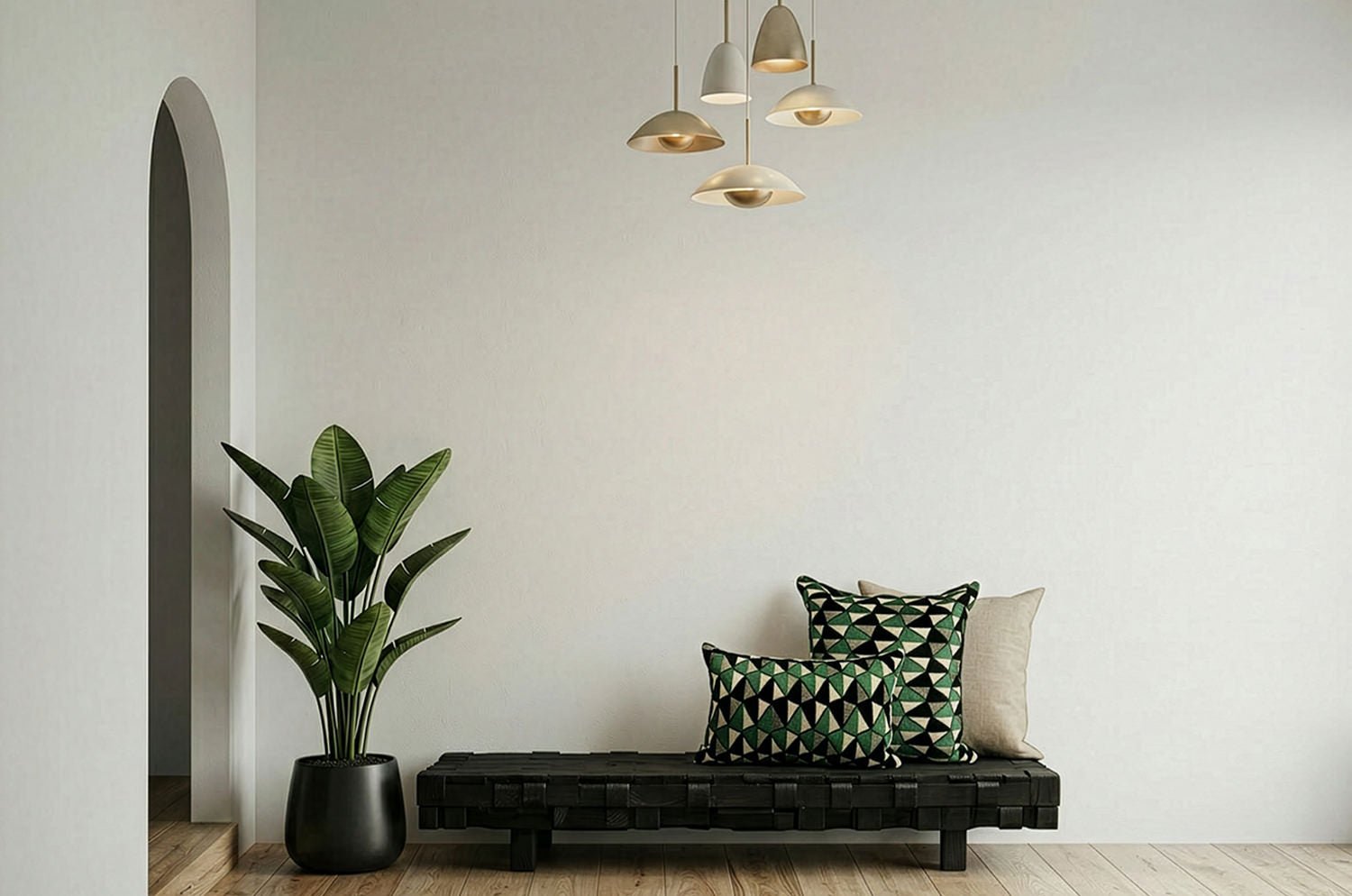 The CHARLOTTE シャルロット フランス製 ジャガードベルベット クッション (Vert/Noir) 50×30cm 中材付 - HOUSE OF JAPAN Shop