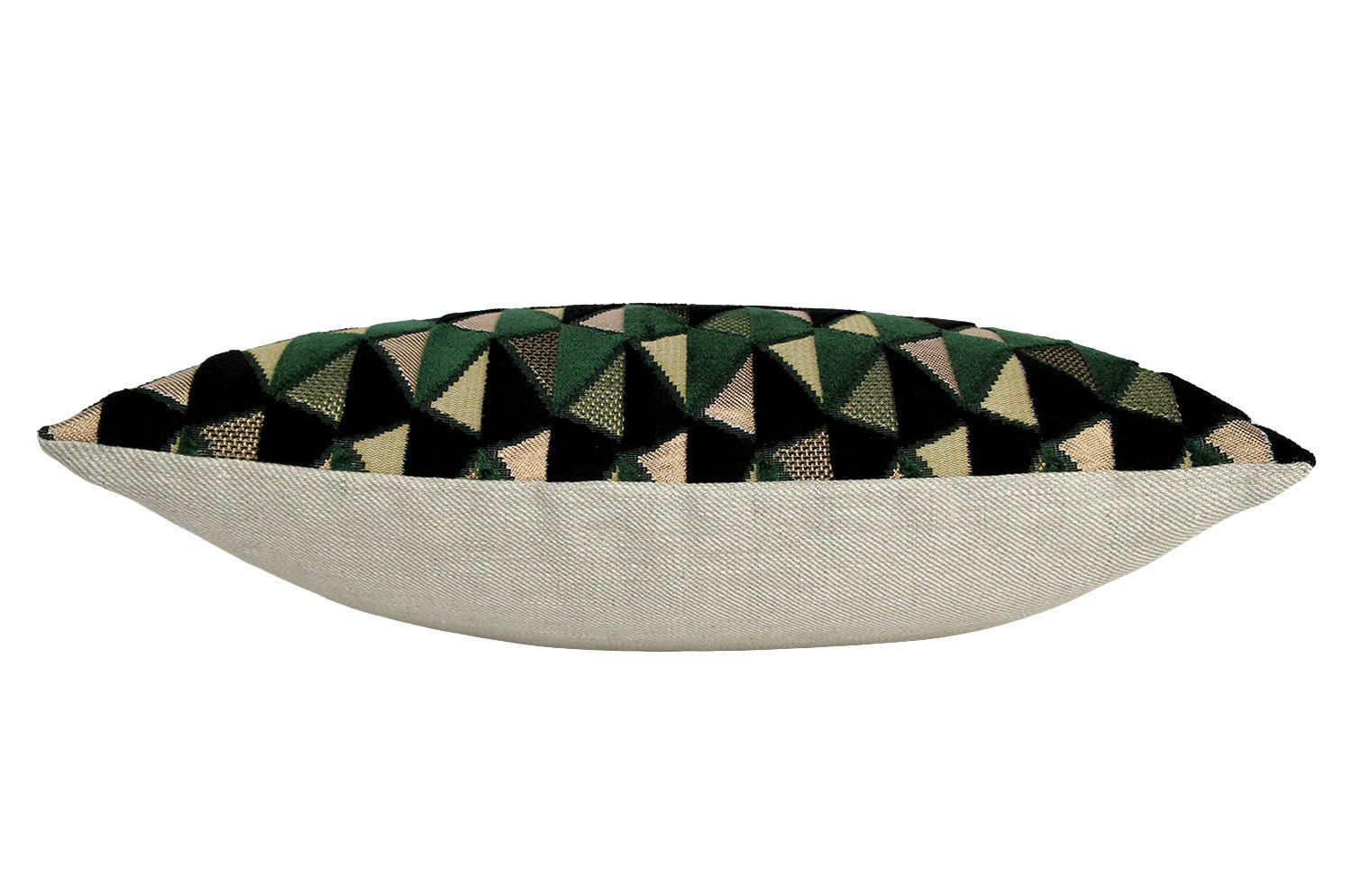 The CHARLOTTE シャルロット フランス製 ジャガードベルベット クッション (Vert/Noir) 50×30cm 中材付 - HOUSE OF JAPAN Shop