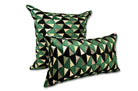 The CHARLOTTE シャルロット フランス製 ジャガードベルベット クッション (Vert/Noir) 50×30cm 中材付 - HOUSE OF JAPAN Shop