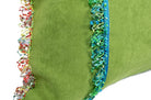 The Colorful Fringe 花畑カラフルWフリンジクッション ライムグリーン 66×38cm 中材付 - HOUSE OF JAPAN Shop