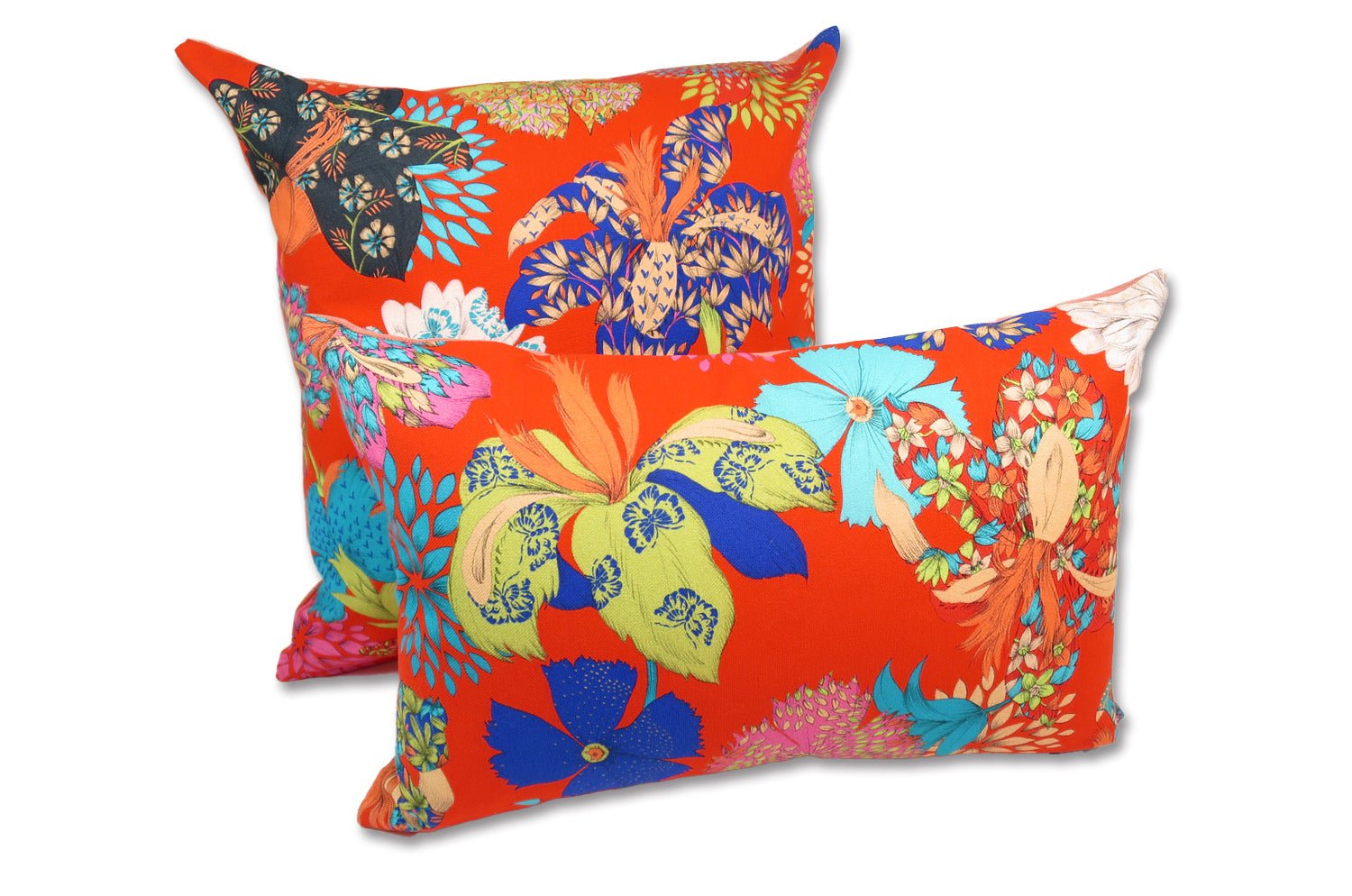 The French cotton コットン100% French＆Italian キモノフラワー クッション 45×30cm 中材付 - HOUSE OF JAPAN Shop