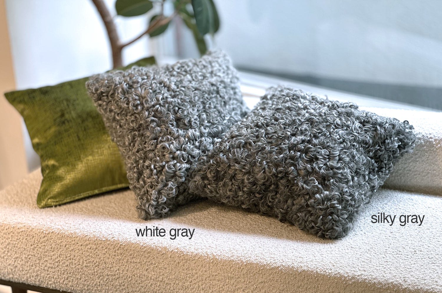 The Gotland Sheep ゴットランドシープクッションカバー (シルキーグレー) 40×40cm - HOUSE OF JAPAN Shop