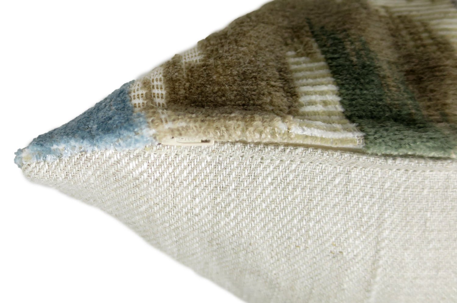 The Ikat Velours イカット調 ベルベットクッション (Blue Mist) 65×40cm 中材付 - HOUSE OF JAPAN Shop