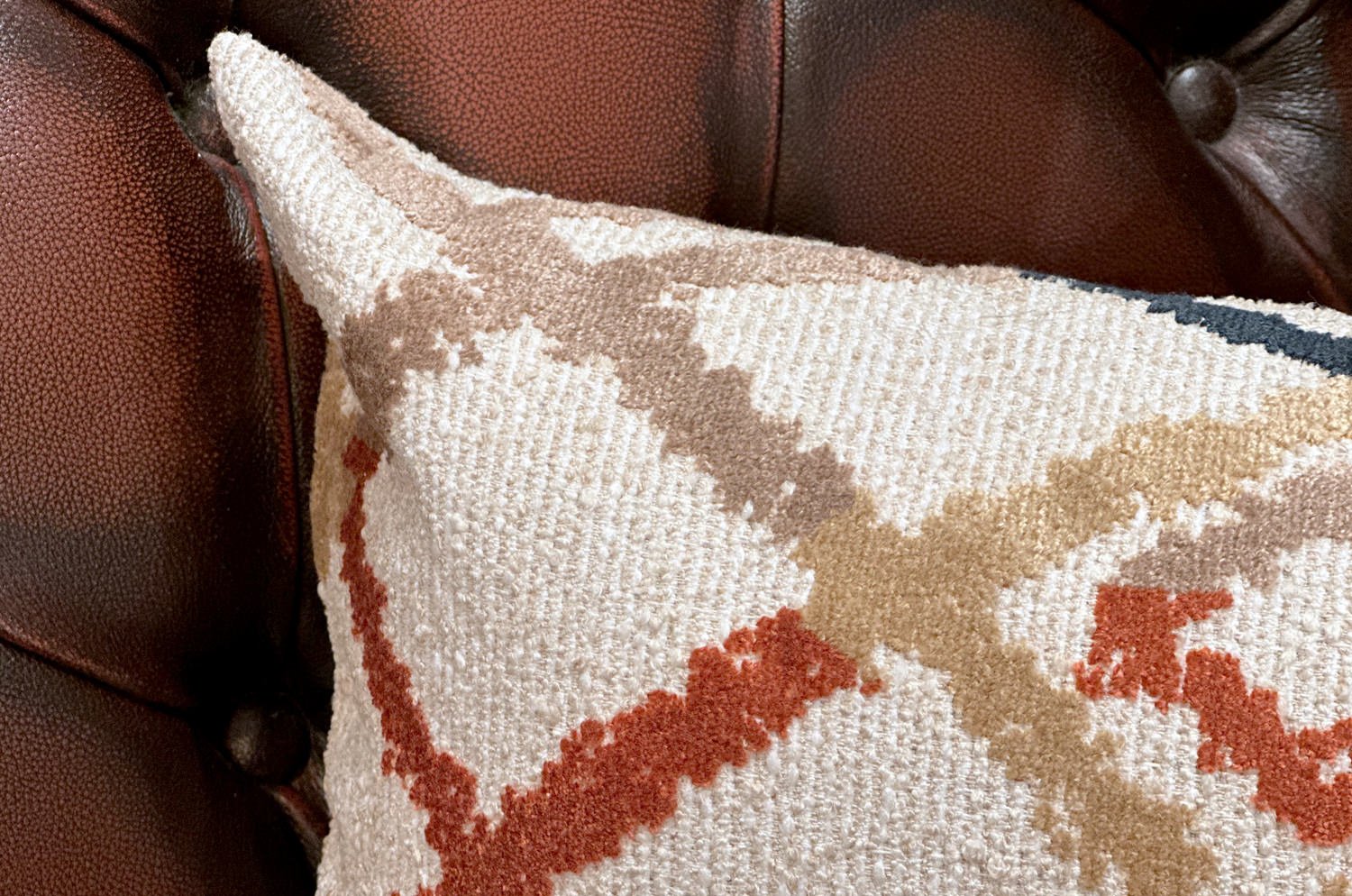 The KHEOPS ケオプス フレンチブークレ ダイヤモンド柄横長クッション 51×32cm 中材付 - HOUSE OF JAPAN Shop